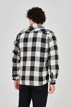 Erkek Uzun Kollu Oduncu Gömlek - Siyah