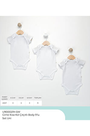 Girne Çıtçıtlı Kısa Kol body 9 'lu Set