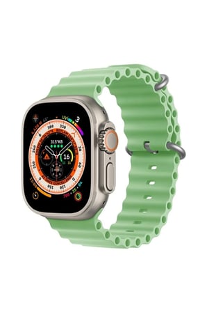 Watch Uyumlu Ocean Kordon 49/45mm 44mm 42mm Watch Ultra-watch 8/7/6/5/4/3/2/1-dt8 Ultra-w58-dt8 Max Yeşil 45 mm Silikon