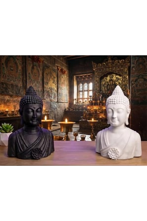 2'li Set Buda Heykeli – 15 CM Meditasyon Heykeli, Figür Meditasyon Biblo Masa Üstü biblo, Hediyelik