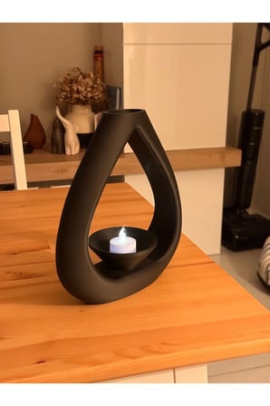 3'lü Set Vazo, Tütsülük, Led Mumluk, Çiçek Vazosu, Modern ve Minimalist İç Mekan Led Mum Hediye