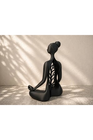 Meditasyon Yapan Yogi Heykeli – 18 CM Yoga Biblo Ağaç Detaylı, Hediyelik