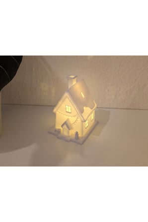 Yılbaşı Christmas Led Işıklı 2 Adet Ev Dekorasyon Kış manzaralı Ledli Kış evleri Led Mumlar Hediye