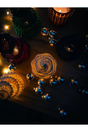 Yılbaşı Süsü Led 2'li Set Noel Ağacı, Yılbaşı Ağacı, Dekoratif Biblo Hediyelik Led mumlar Hediye
