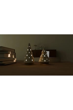 Yılbaşı Konsepti Ev Süsü Ledli 2'li Noel Ağacı, Ev Dekor Seti, Biblo Led Mumlar Hediye Christmas