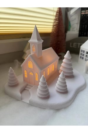 Yılbaşı Süsü Led Işıklı Tekli Bahçeli Ev Dekorasyon Biblo Kış manzaralı tealight Led Mumlar Hediye