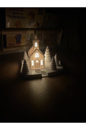 Yılbaşı Süsü Led Işıklı Tekli Bahçeli Ev Dekorasyon Biblo Kış manzaralı tealight Led Mumlar Hediye