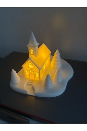 Yılbaşı Süsü Led Işıklı Tekli Bahçeli Ev Dekorasyon Biblo Kış manzaralı tealight Led Mumlar Hediye