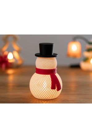 Kardan Adam Ledli Biblo Yılbaşı Dekorasyon Led Mum Hediyeli Hediyelik Dekoratif Obje 18 CM Christmas