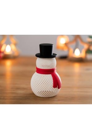 Kardan Adam Ledli Biblo Yılbaşı Dekorasyon Led Mum Hediyeli Hediyelik Dekoratif Obje 18 CM Christmas