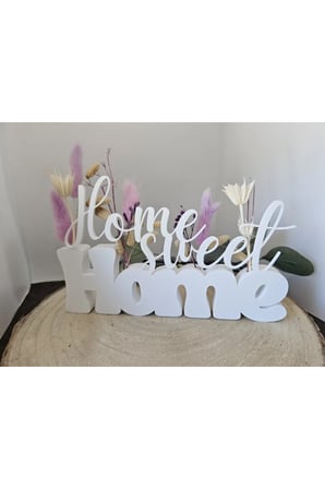 Home Sweet Home Yazılı Dekoratif Biblo Ve Masaüstü Dekor 19 Cm X 12 Cm Boyut