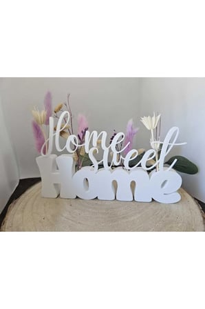 Home Sweet Home Yazılı Dekoratif Biblo Ve Masaüstü Dekor 19 Cm X 12 Cm Boyut
