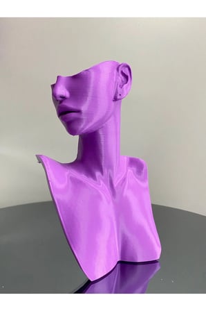 Mor Renk Dekoratif Takı Mankeni Teşhir Standı 21 cm Takı Organizer Mücevher Küpe Kolye Sergileme