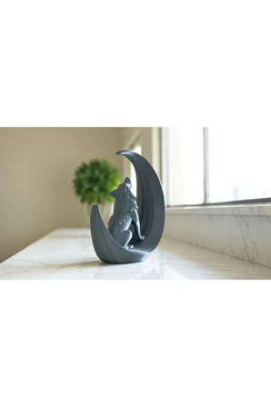 Ayda Uluyan Kurt, 15 cm Uluyan Kurt biblo, Dekoratif Kurt Figürlü Hediyelik Biblo Gri