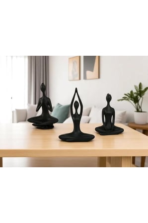 3'lü Set Yoga Namaste Heykel/Figür Meditasyon Modern Biblo Masa Üstü biblo, Hediyelik