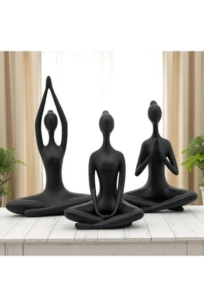 3'lü Set Yoga Namaste Heykel/Figür Meditasyon Modern Biblo Masa Üstü biblo, Hediyelik