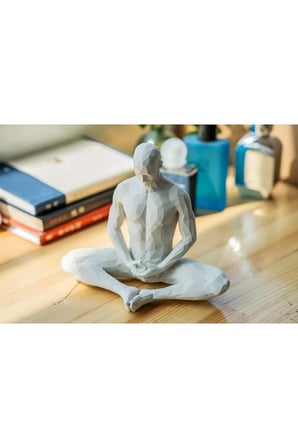 Yoga/Meditasyon Yapan İskandinav Tarzı Biblo Heykel Figür Dekor Dekorasyon Hediyelik Denge ve Huzur