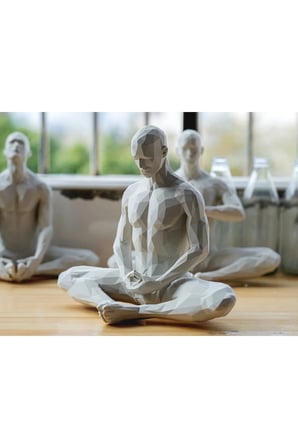 Yoga/Meditasyon Yapan İskandinav Tarzı Biblo Heykel Figür Dekor Dekorasyon Hediyelik Denge ve Huzur