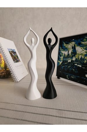 Dans Eden Kadın Heykeli 20 CM 2 Adet İskandinav Tarzı Biblo Heykel Dekor Ev Dekorasyon Hediyelik