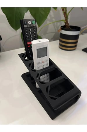Kumanda Organizer Standı 4 Gözlü Uzaktan Kumanda Düzenleyici TV Kumandalık Modern Siyah