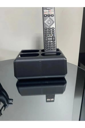 Dekoratif Kumanda Organizer Standı Uzaktan Kumanda Düzenleyici TV Kumandalık Modern Siyah