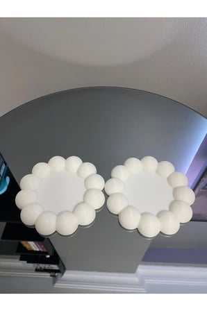 Bubble 2'li Dekoratif  Tabak Sert Plastik Takı Tabağı Bardak Altlığı
