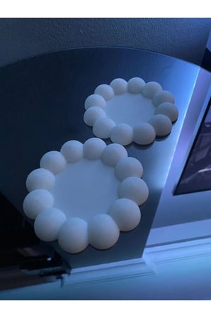 Bubble 2'li Dekoratif  Tabak Sert Plastik Takı Tabağı Bardak Altlığı