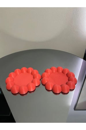 Bubble 2'li Dekoratif  Tabak Sert Plastik Takı Tabağı Bardak Altlığı