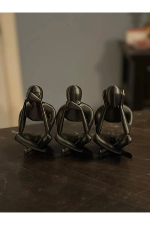 3'lü Set Meditasyon Modern Biblo Masa Üstü biblo, Görmedim Duymadım Bilmiyorum Hean Speak See