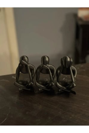 3'lü Set Meditasyon Modern Biblo Masa Üstü biblo, Görmedim Duymadım Bilmiyorum Hean Speak See