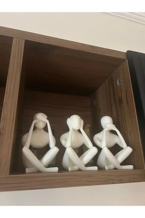 3'lü Set Meditasyon Modern Biblo Masa Üstü biblo, Görmedim Duymadım Bilmiyorum Hean Speak See