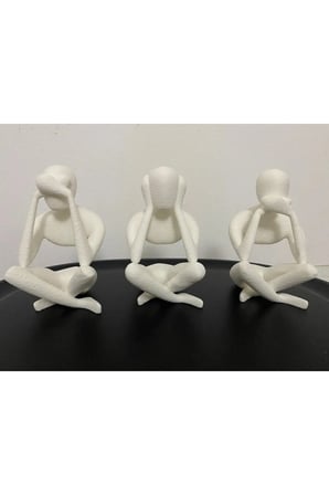 3'lü Set Meditasyon Modern Biblo Masa Üstü biblo, Görmedim Duymadım Bilmiyorum Hean Speak See