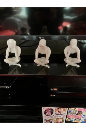 3'lü Set Meditasyon Modern Biblo Masa Üstü biblo, Görmedim Duymadım Bilmiyorum Hean Speak See