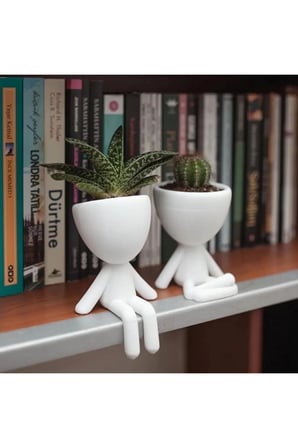 Dekoratif Insansı Saksı 4'lü Set Pinterest