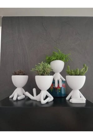 Insansı Saksı 4'lü Set Beyaz