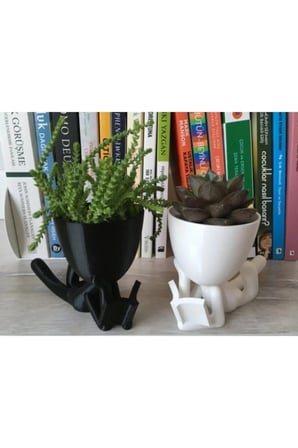 Insansı Kitap Okuyan Saksı 2'li Set