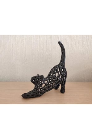 Voronoi Şeklinde Kedi Dekoru 16 Cm