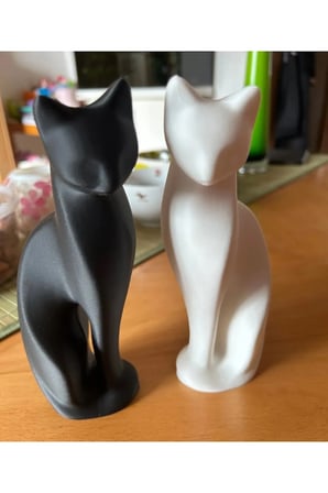 2'li Set Modern Kedi Biblo, 22 Cm Siyah Beyaz Dekoratif Kedi figürü, Pinterest Obje