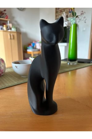 2'li Set Modern Kedi Biblo, 22 Cm Siyah Beyaz Dekoratif Kedi figürü, Pinterest Obje