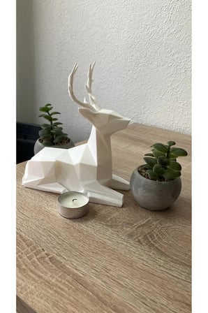 19 CM BEYAZ GEYİK BİBLO, Geyik Figürlü Modern Dekoratif Biblo, Pinterest Biblo