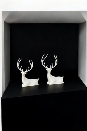 2'li Set BEYAZ GEYİK BİBLO  Geyik Figürlü Modern Dekoratif Pinterest Biblo