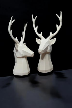2'li Set Geyik Figürlü Modern Dekoratif Pinterest Biblo 22cm/19cm Dekoratif Geyik, Pinterest