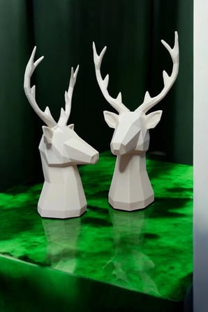 2'li Set Geyik Figürlü Modern Dekoratif Pinterest Biblo 22cm/19cm Dekoratif Geyik, Pinterest