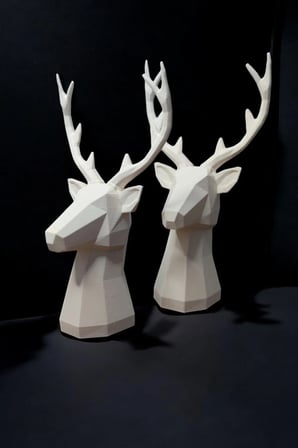 2'li Set Geyik Figürlü Modern Dekoratif Pinterest Biblo 22cm/19cm Dekoratif Geyik, Pinterest
