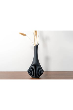 Modern Şık Tasarım Vazo 23cm Hediyelik Siyah