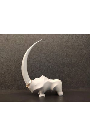Dinazor Yüzüklük Masa Süsü Biblo Hediyelik 15cm Beyaz Plastik