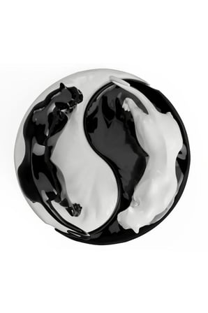 Yin Yang Panter Biblosu, Origami Ikili Dekoratif Obje, Masa Dekorasyon Salon Ofis Aksesuarları