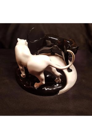 Yin Yang Panter Biblosu, Origami Ikili Dekoratif Obje, Masa Dekorasyon Salon Ofis Aksesuarları