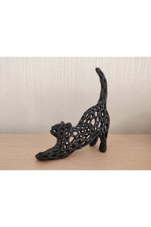 Voronoi Şeklinde Kedi Dekoru 16 Cm