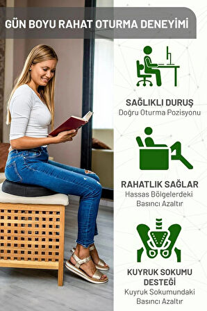  Kuyruk Sokumu ve Hemoroid İçin Ortopedik Oturma Yastığı